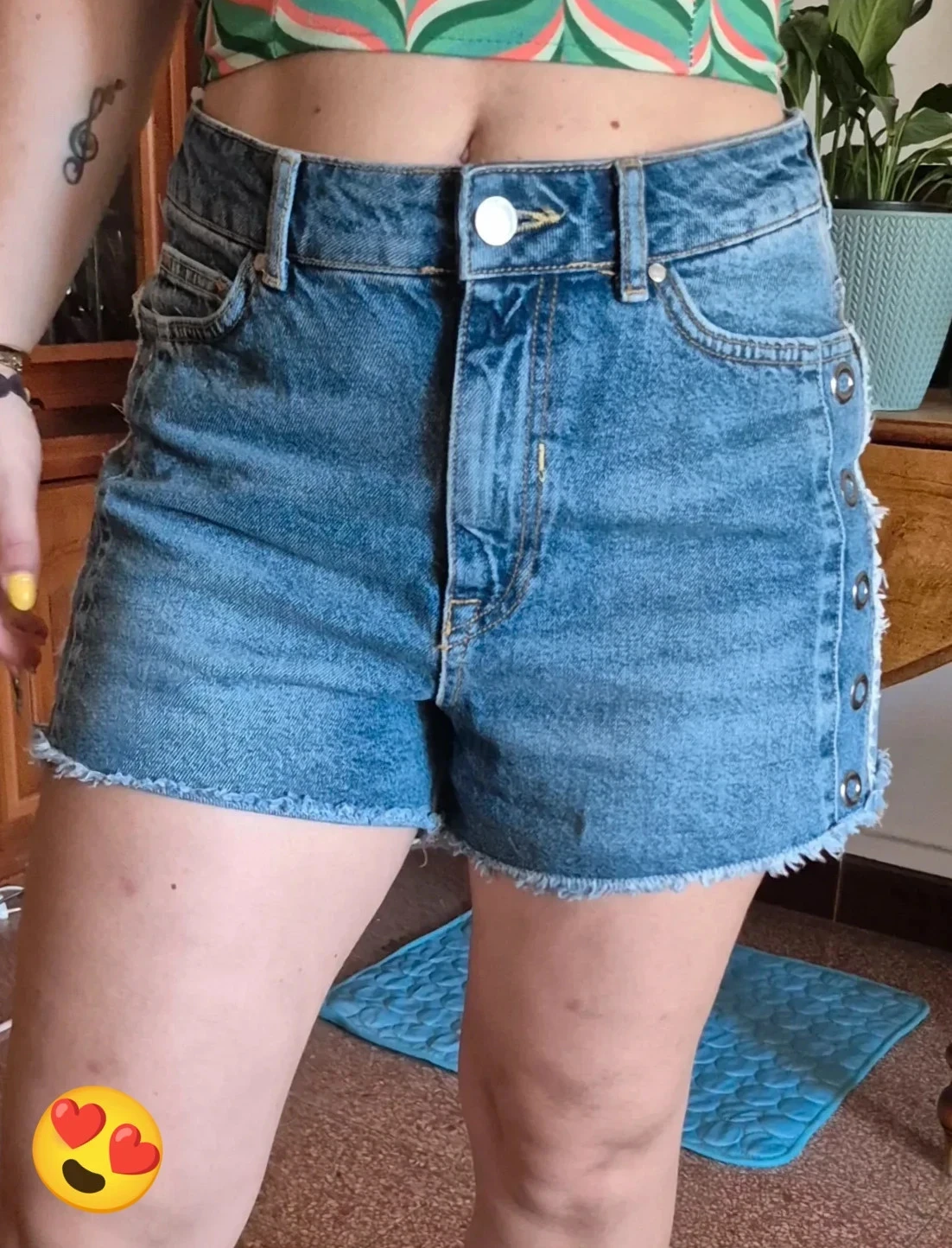 Short en jean uni